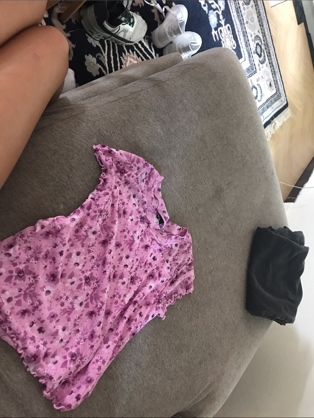 Pink Floral Ruffle Two-Piece Set - Picture 2 of 4